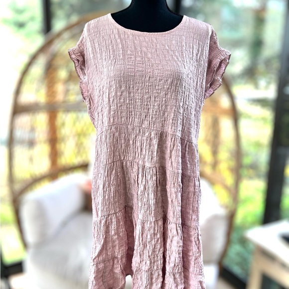 Knox Rose Target - Tunic Dress - Ruffle Sleeves - Loose - Pink Rose Color NWT - Picture 2 of 5